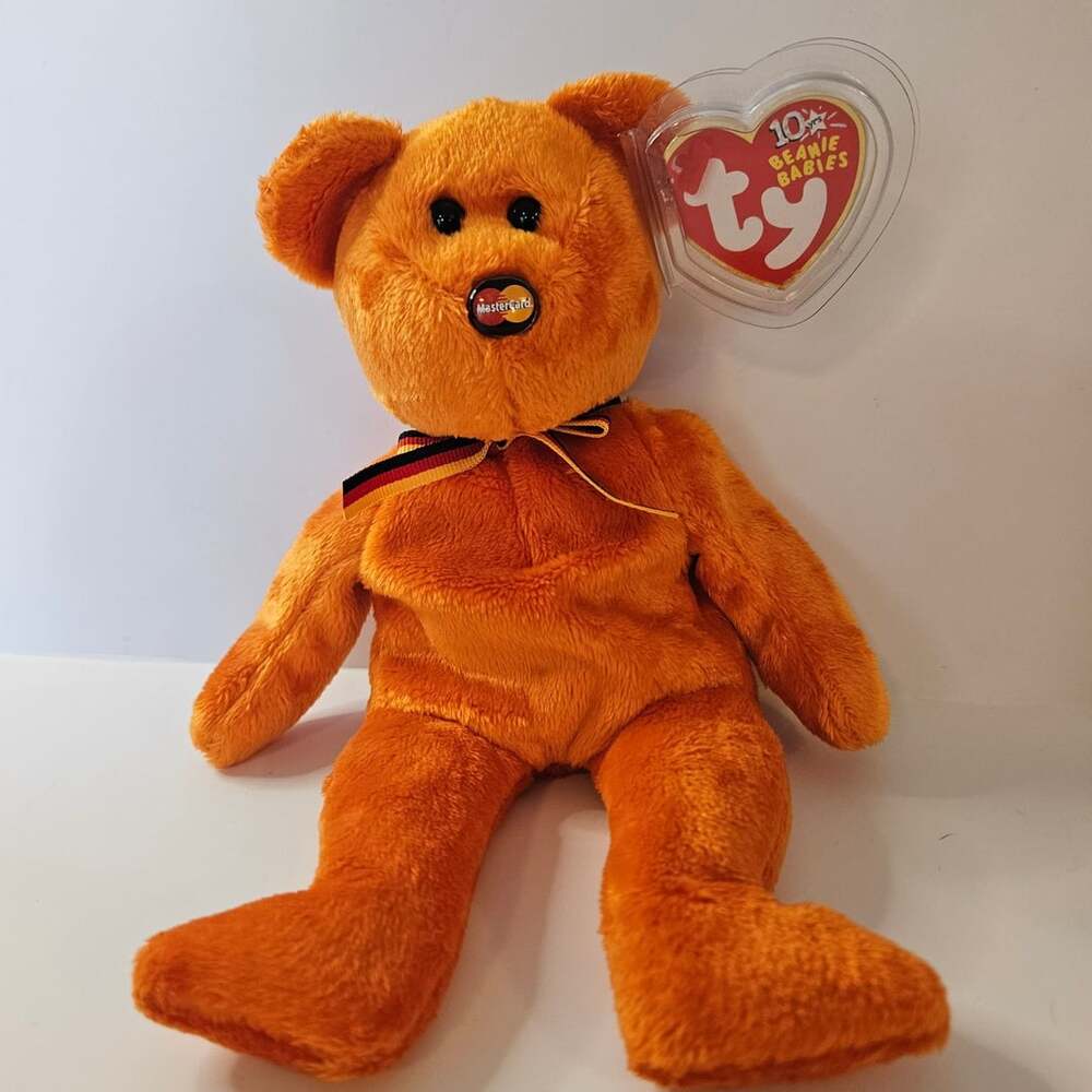 Ty Beanie Baby MC Beanie III Mastercard Exclusive Plush Orange Bear